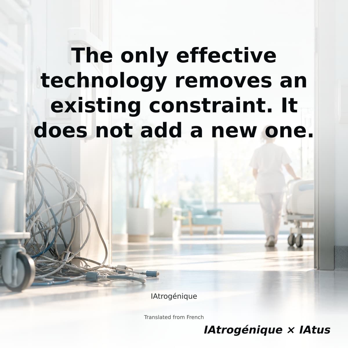 The only effective technology removes an existing constraint. It does not add a new one.