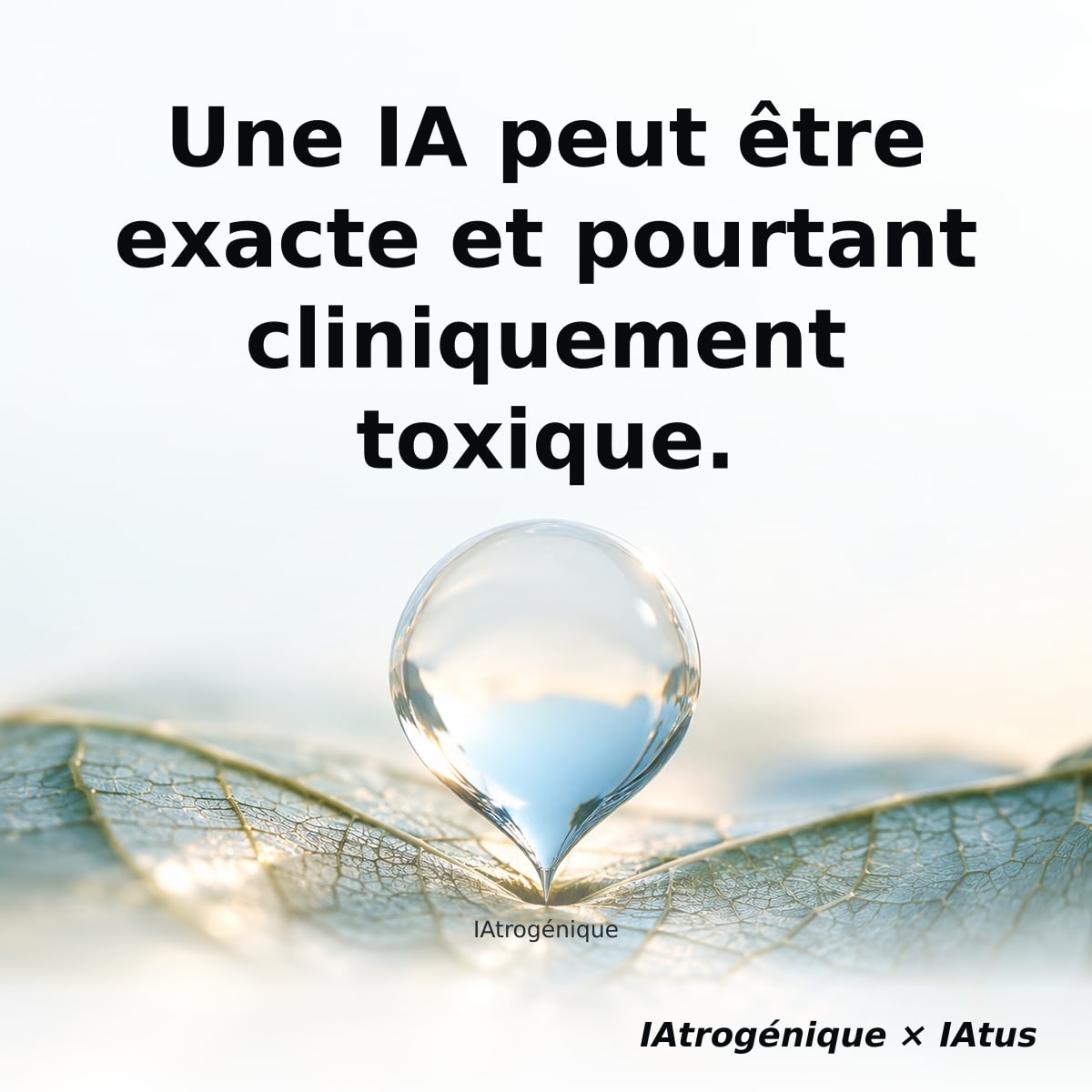 Une IA peut être exacte et pourtant cliniquement toxique.