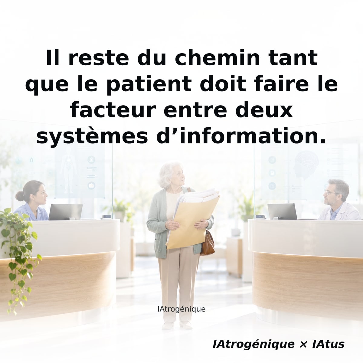 Il reste du chemin tant que le patient doit faire le facteur entre deux systèmes d’information.