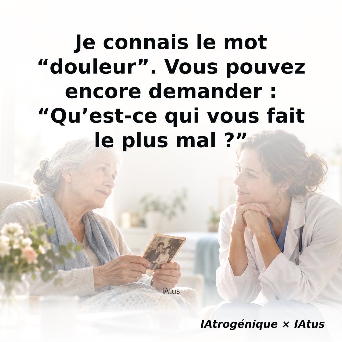Je connais le mot “douleur”. Vous pouvez encore demander : “Qu’est-ce qui vous fait le plus mal ?”